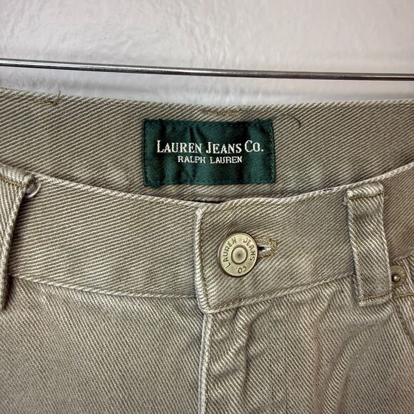 Lauren Ralph Lauren Pants Womens Tan Khaki Denim Mom Jeans Minimal Modern Size 6 - Picture 2 of 11